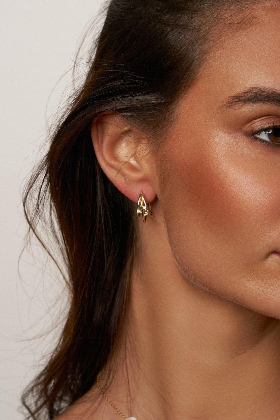 Celeste Moissanite Crossover Hoops