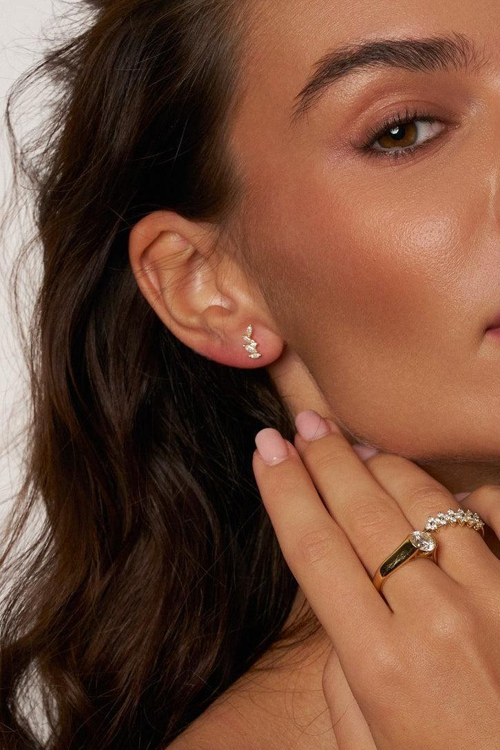 Elara Moissanite Stud Earrings