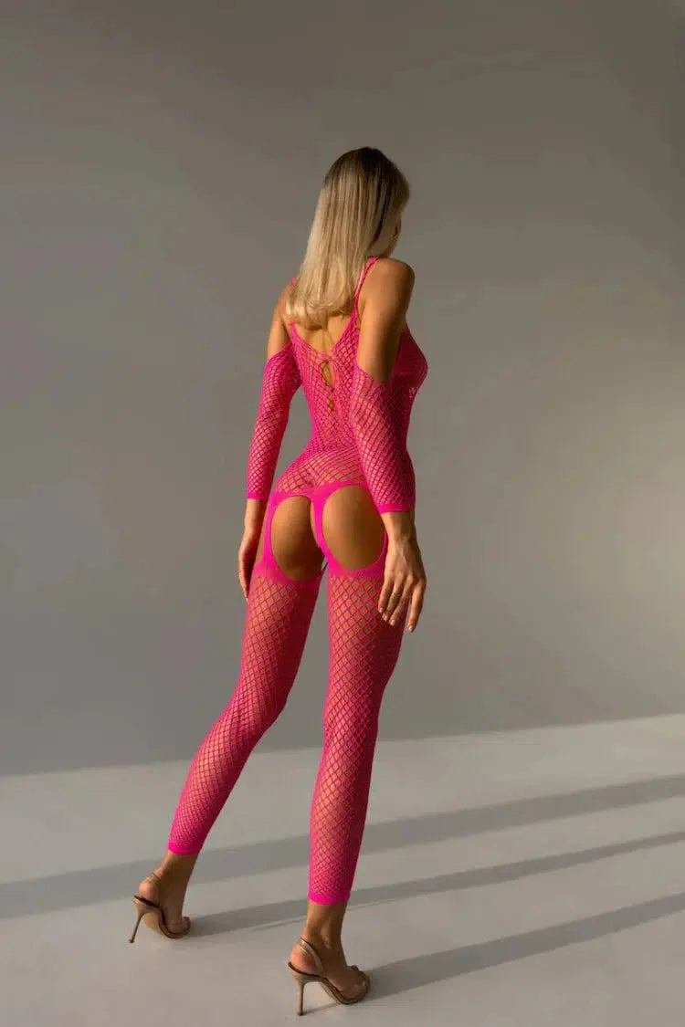 Roxy Pink Fishnet Bodystocking